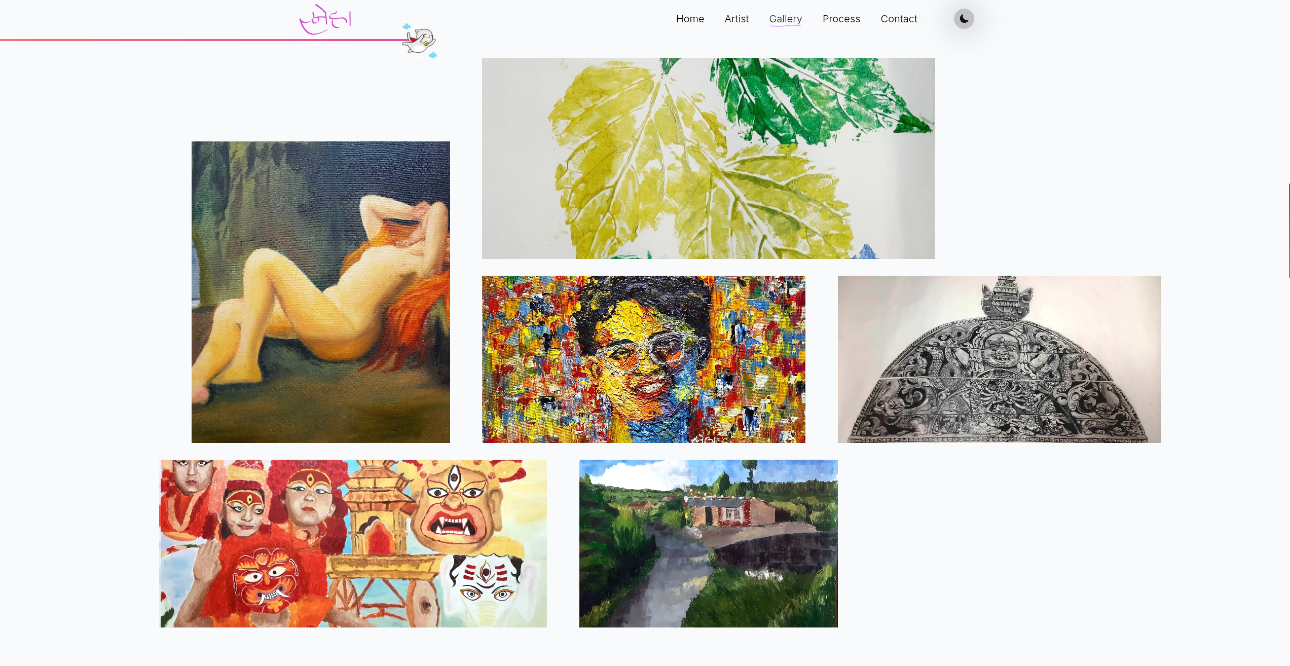 Screenshot preview of Sneha's Art Portfolio